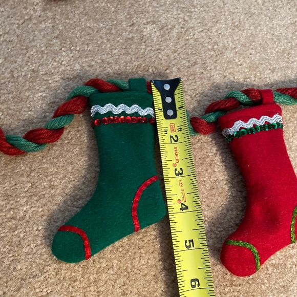 Christmas stocking garland. 6’ long, 6 stockings. - Picture 2 of 3